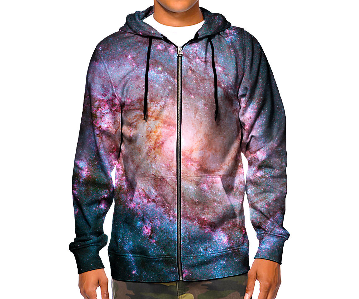 Alien Galaxy Zip-Up Hoodie - Cool Space Art - Trippy EDM Festival ...