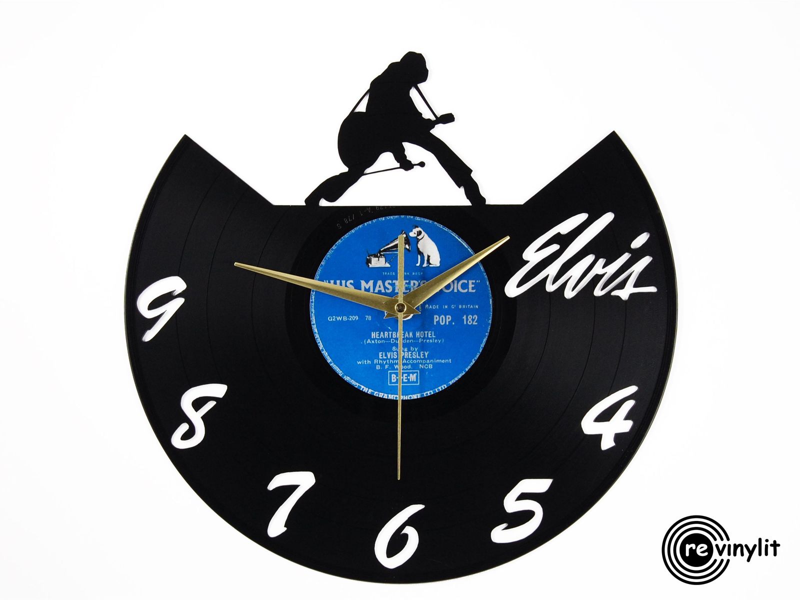 Vinyl record clock - Elvis Presley clock ||| Revinylit - Wall Clocks