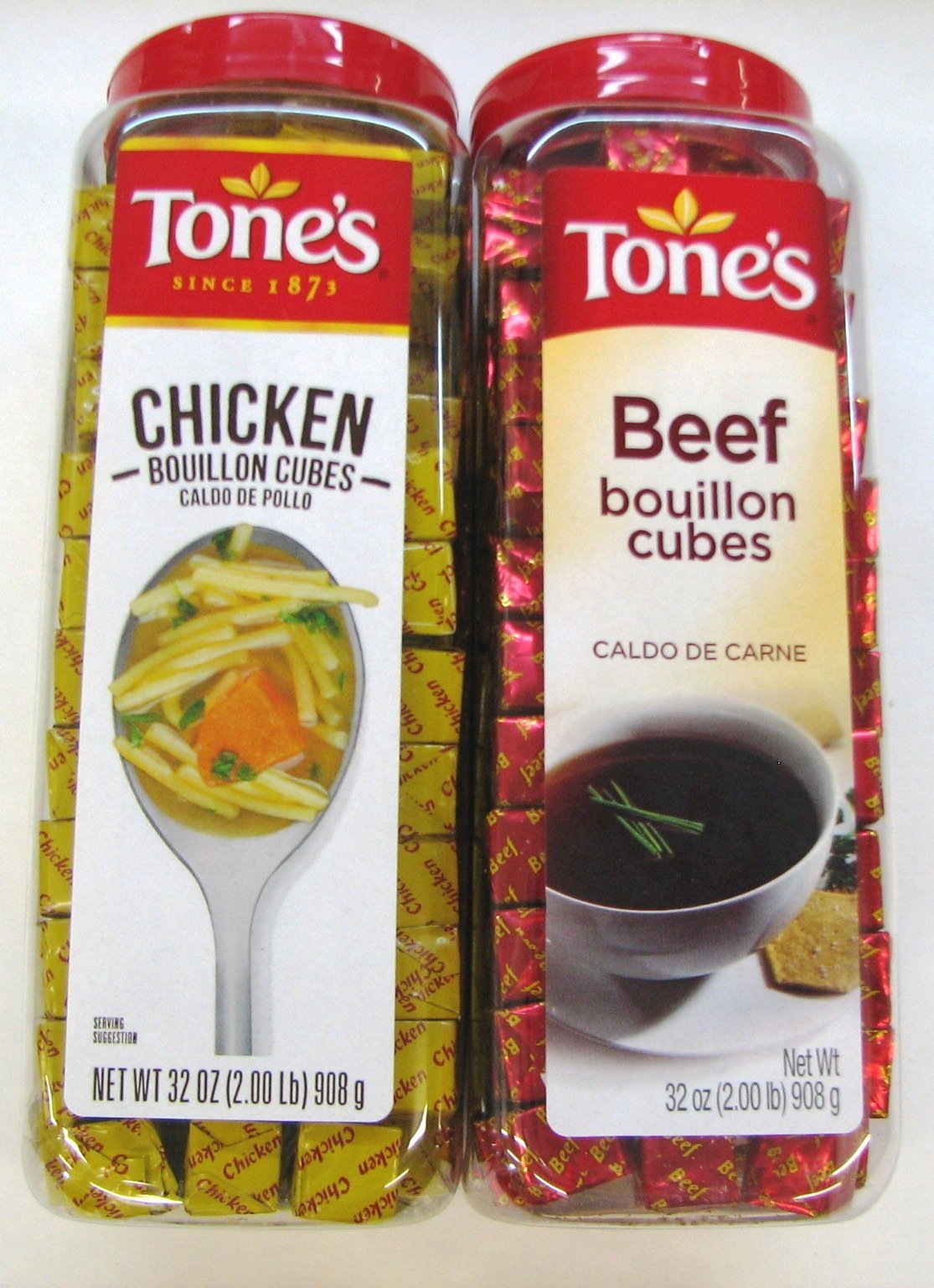 2 Pack Tone's Chicken Bouillon Cubes and Tone's Beef Bouillon Cubes