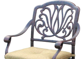 Patio bar stool set of 4 Elizabeth cast aluminum Outdoor swivel Barstools Bronze image 3