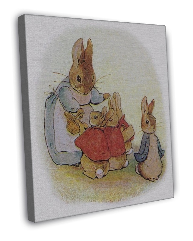 BEATRIX POTTER THE TALE OF PETER RABBIT FINE ART 20x16 FRAMED CANVAS