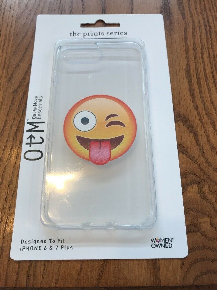 On The Move Essential ~Clear Case Tongue Out Winky Face Emoji iPhone 6 & 7 Plus