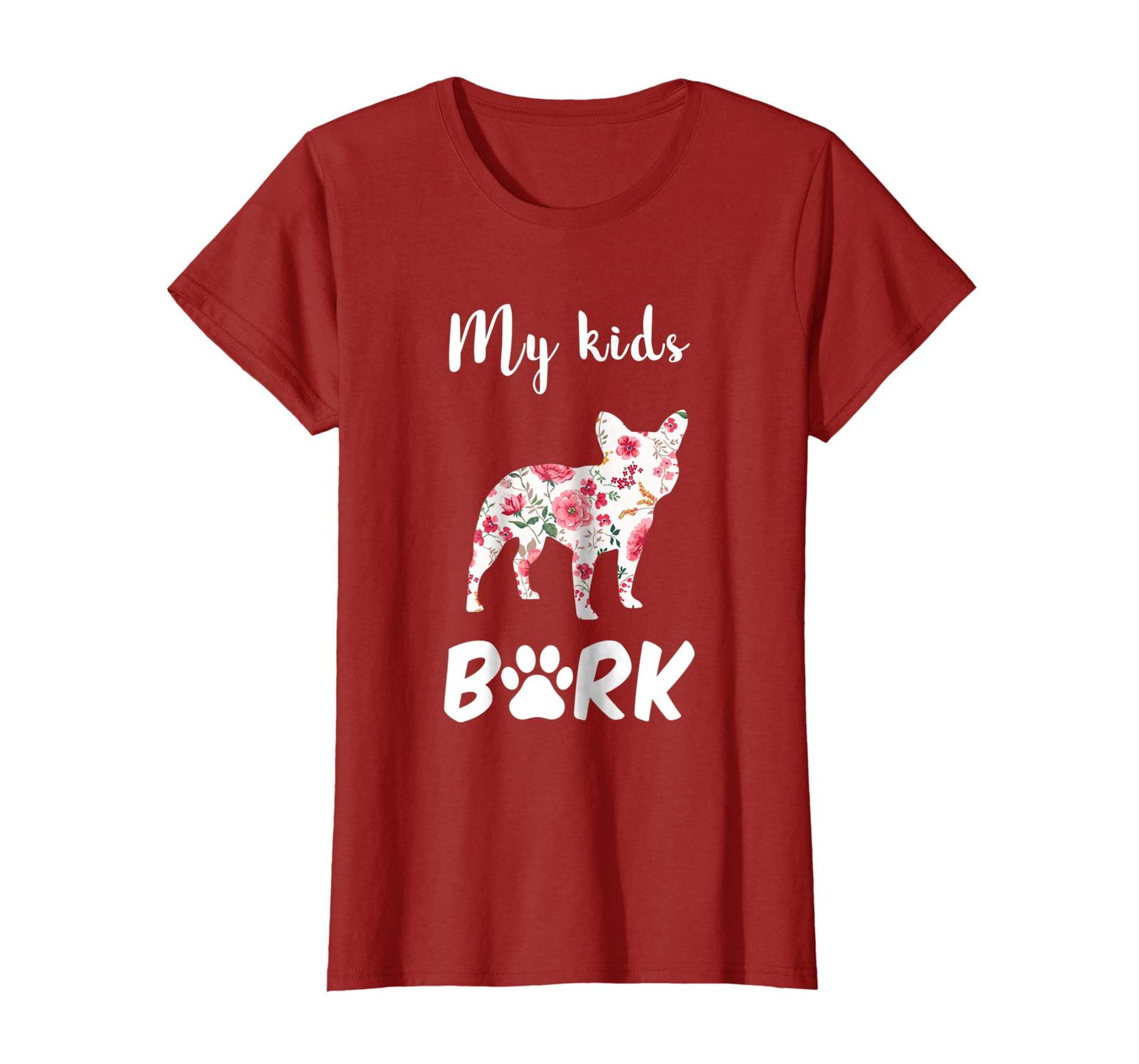 Dog Fashion - My Kids BARK Bulldog Dog Mom Silhouette Shirts Wowen