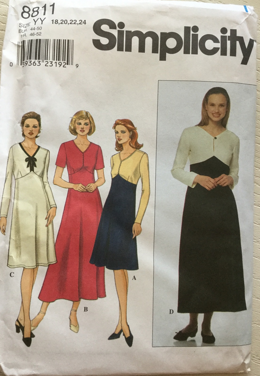 Simplicity 8811 Misses' High Waisted & Slightly Flared Dresses Size Y ...