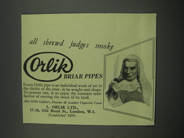 1949 Orlik Briar Pipes Ad - All shrewd judges smoke Orlik Briar Pipes - $14.99