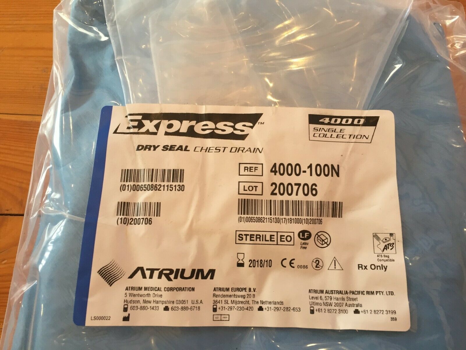 New ATRIUM 4000-100N Express Dry Seal Chest Drain 4000 Single ...