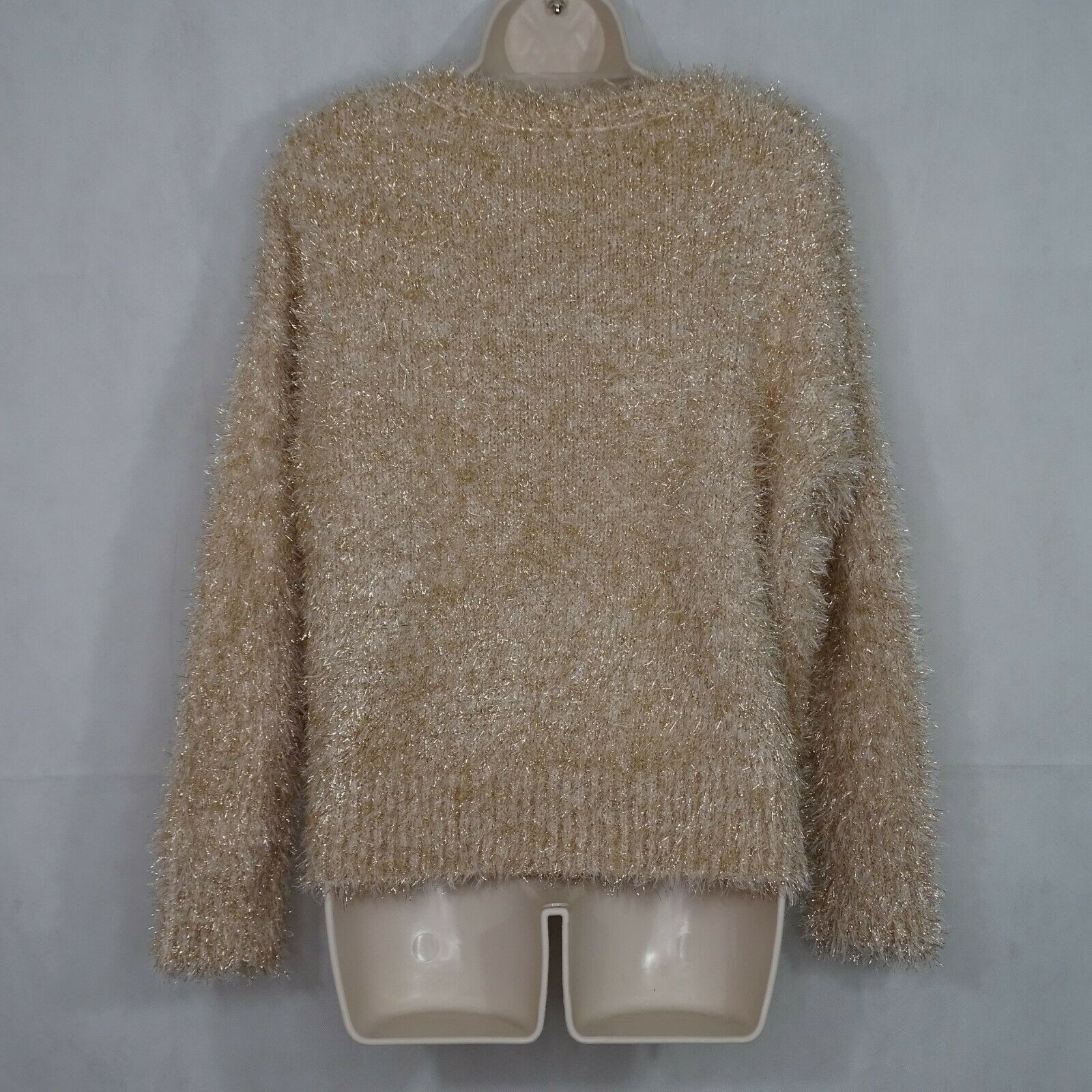 Wild Fable Target Fuzzy Sweater Women Size S Gold Metallic Long Sleeve - Sweaters