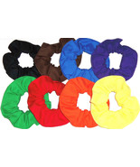 8 Hair Scrunchies by Sherry Red Blue Green Yellow Orange Purple Brown Bl... - $34.95
