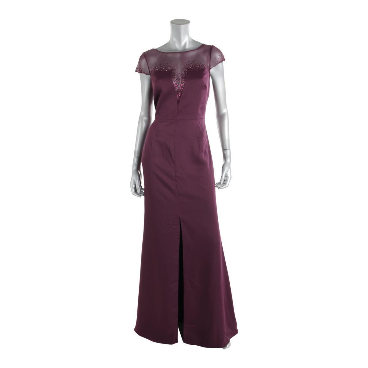 Adrianna Papell New Womens Purple Embellished Evening Dress Gown 10 - $188.10