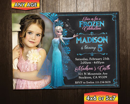 Frozen Princess Elsa Photo Birthday Party Invitation - $8.99