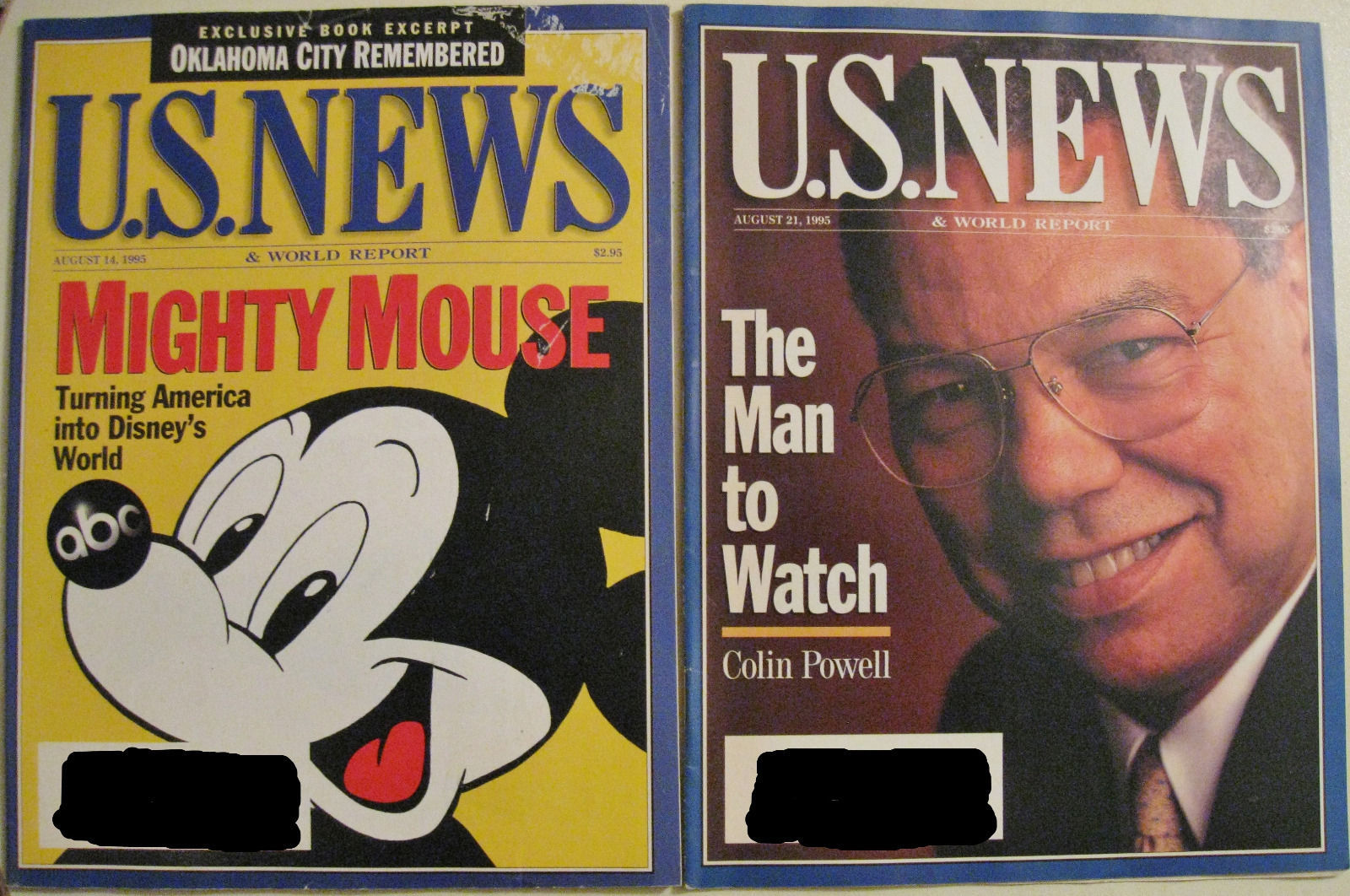 Primary image for US NEWS & WORLD REPORT AUG 14 & AUG 21 1995 LOT DISNEY & COLIN POWELL: VG,VF/NM