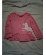 Girls 4t Carter&#39;s Pink Sweatshirt w/Unicorn Ruffle Great cond - $6.93