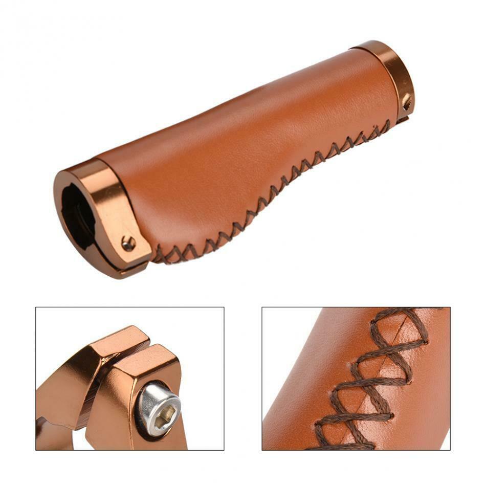 Bike Grips Retro PU Leather Lockable Bicycle Handle Steering Vintage