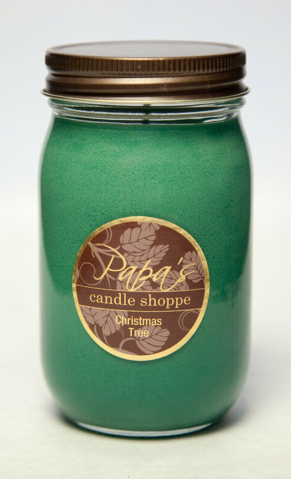 Highly Scented Soy Candles, Papa's Candle Shoppe Christmas Tree 16oz