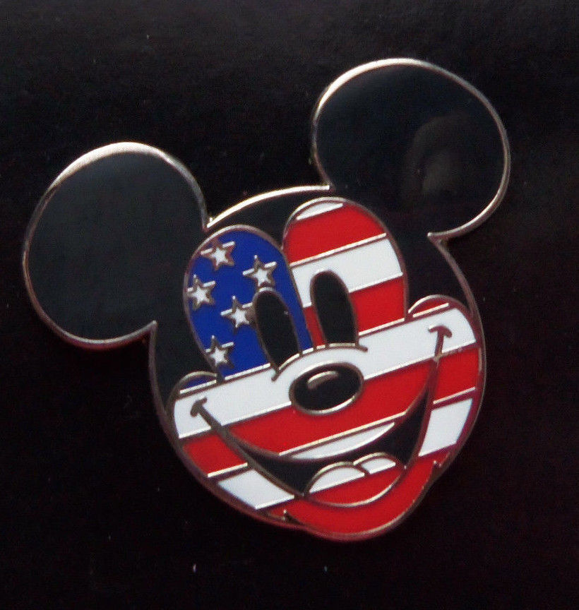 Disney Mickey Mouse Patriotic Flag Trading Pin Theme Parks New Carded ...