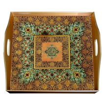 TV Tray - Persian Classic Design - Square Hand Painted Glass Tray - $199.00