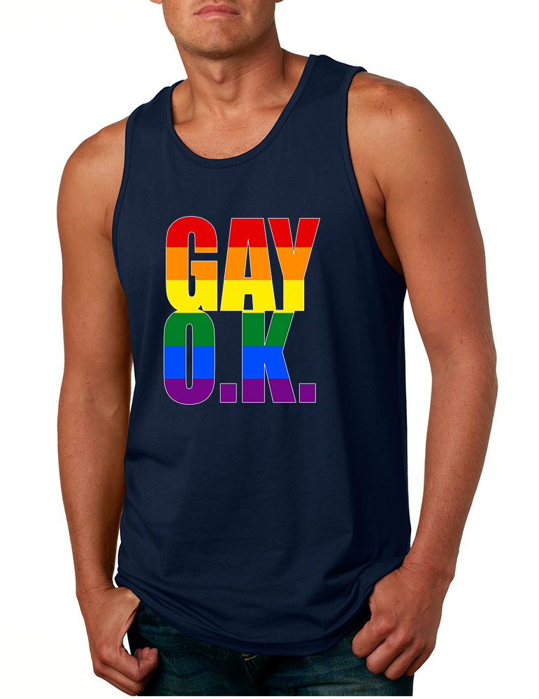 Men S Tank Top Gay Ok Rainbow Pride Colors Support Love Shirts