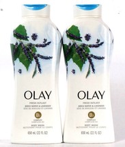 2 Count Olay 23.6 Oz Fresh Outlast Birch Water & Lavender B3 Complex Body Wash