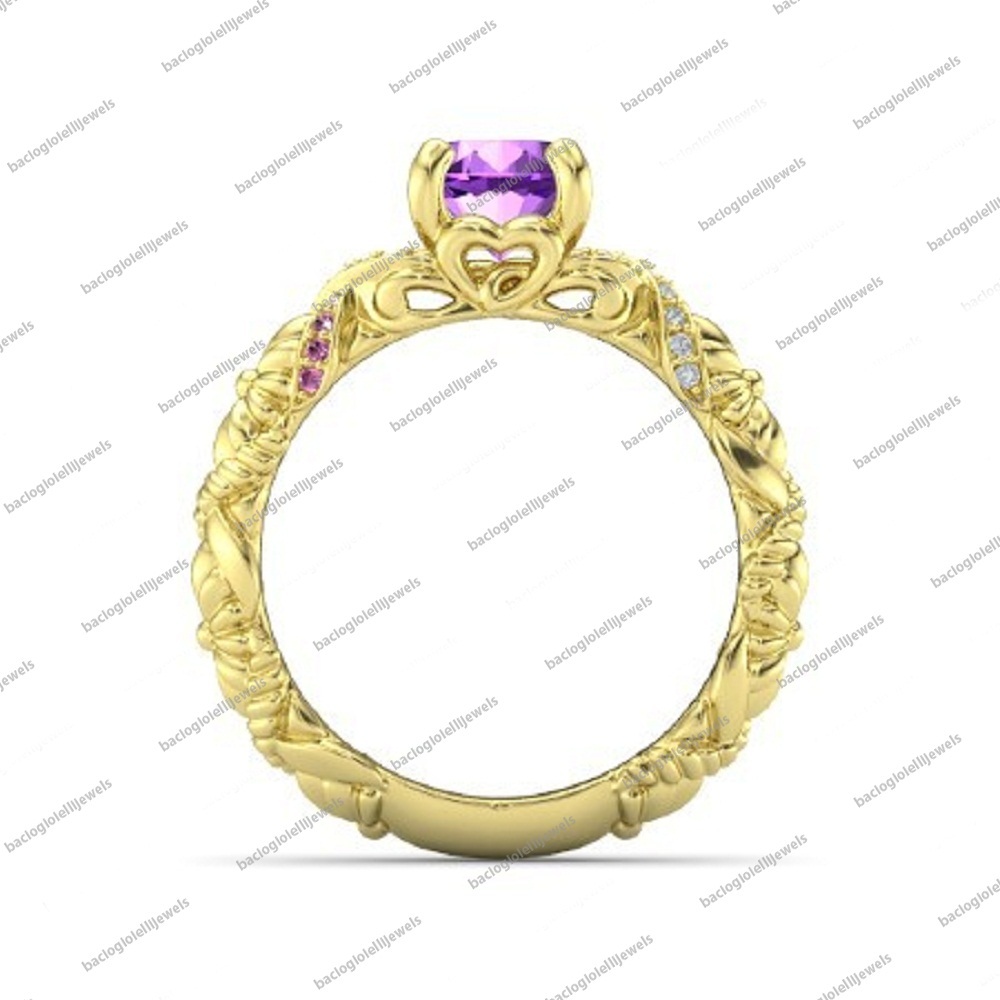 14K Yellow GP 925 Silver MultiStone Disney Princess Rapunzel