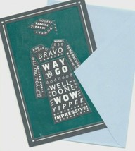 BRAVO !  WELL DONE ! Shiny Congratulations Graduate Wishes Greeting Card - $6.92