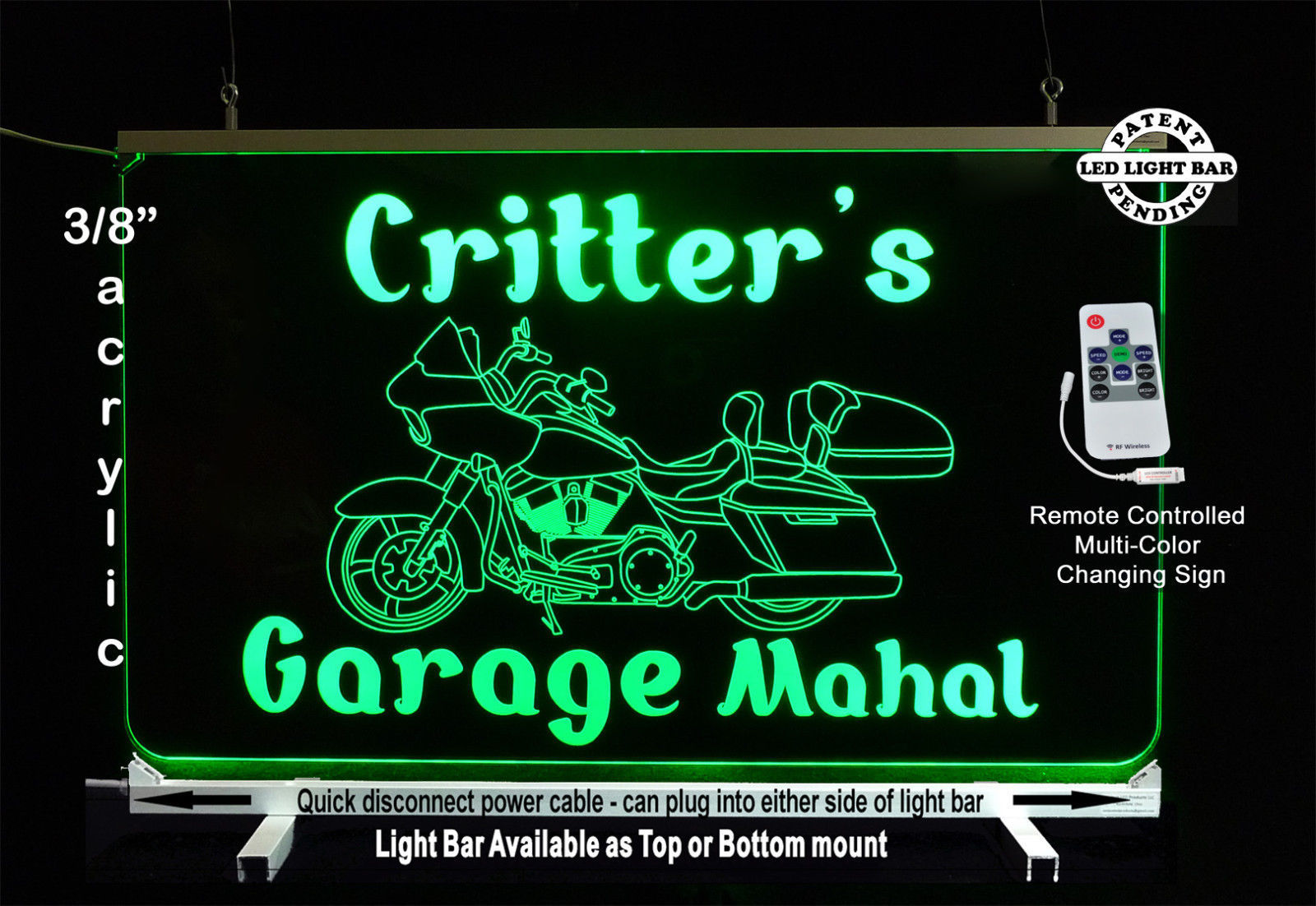 Personalized LED Sign Man Cave Harley Davidson Motorcycle Sign Garage 