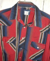 Vintage Western Shirt WRANGLER Mens Long Sleeve Bright Stripe Snap front... - $19.79