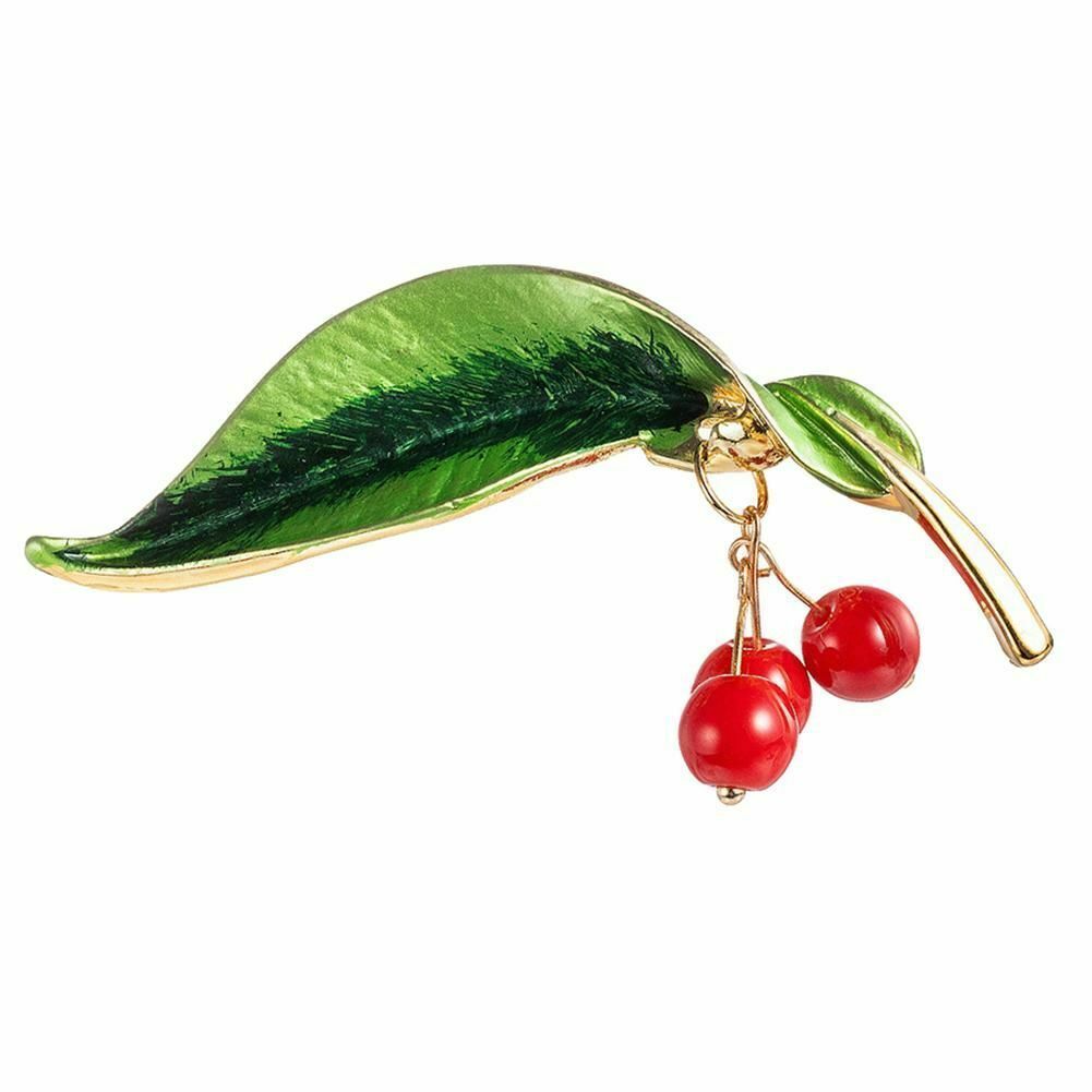 Primary image for Women Brooch Pin Cute Cherry Shape Girls Enamel Fruits Statement Jewelry Fashion