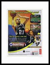 Tim Duncan 2003 Backyard NBA Basketball PS2 Framed 11x14 ORIGINAL Advertisement