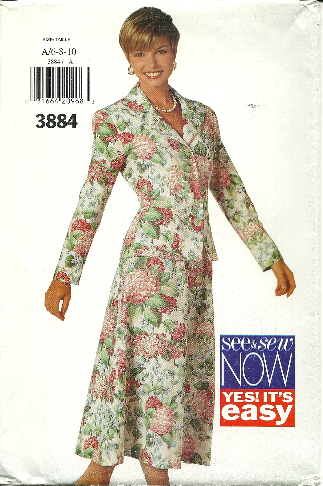 Butterick Sewing Pattern 3884 Sew & Sew Womens Suit Top Skirt Size 6 8