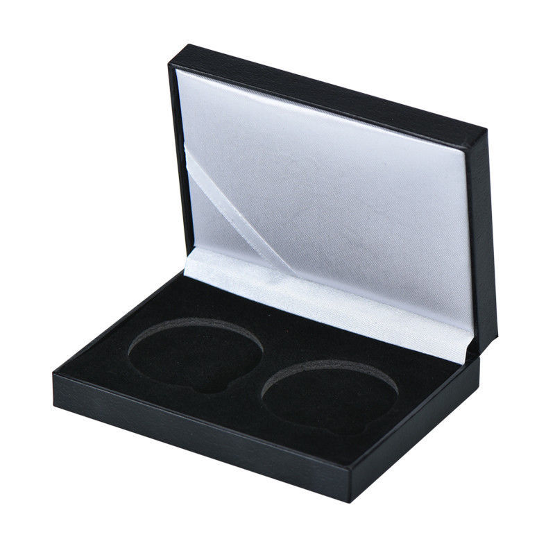 WR Black Double Coin Display Storage Box Case for 2PCS 1.75