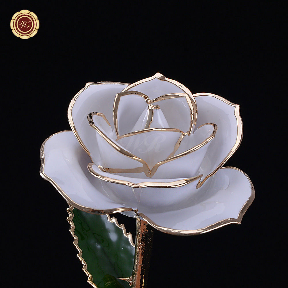 Real White Rose Dipped in 24k Gold Foil Elegant Flower Decor/Gift Free ...