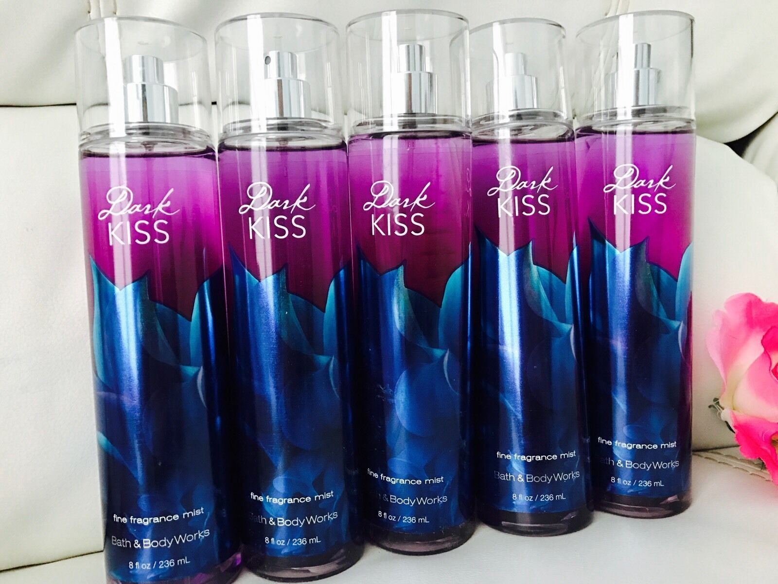 5 Bath & Body Works Dark Kiss fragrance body mist spray Full Size