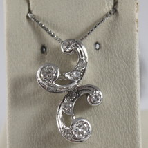 SOLID 18K WHITE GOLD NECKLACE, ETHNIC STYLE WITH DIAMONDS, DIAMOND MADE IN ITALY image 1
