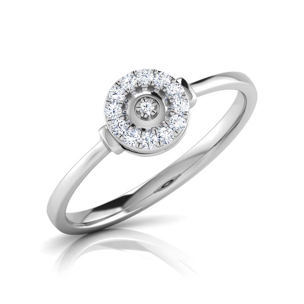 Beautiful Round Cut White CZ Diamond 14K White Gold Plated Fancy Ring