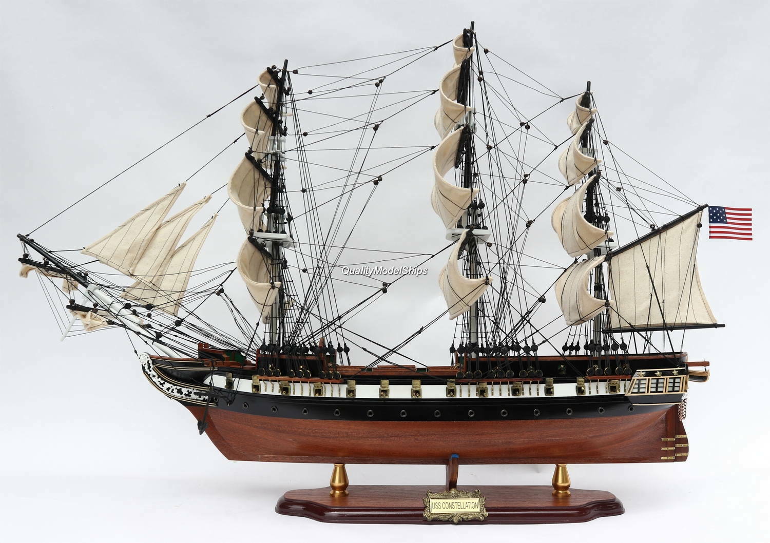 USS CONSTELLATION TALL SHIP FULLY ASSEMBLED WOODEN SHIP MODEL Other