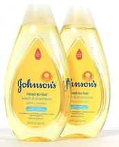 2 Ct Johnson's 16.9 Oz Newborn Head To Toe Wash & Shampoo Gently Cleanses 