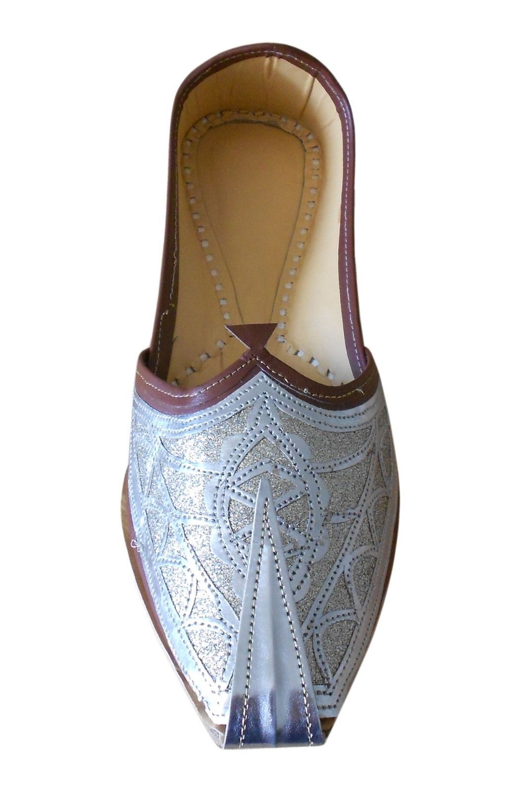 Men Shoes Traditional Indian Handmade Jutti Punjabi Silver Loafers ...