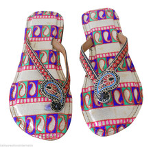 Women Slippers Indian Handmade Leather Traditional Flip-Flops Slip OnUS 5 - $44.99
