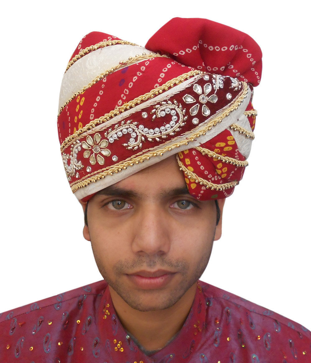 Men Hat Indian Handmade Designer Turban Top Hats Sherwani Pagri Groom