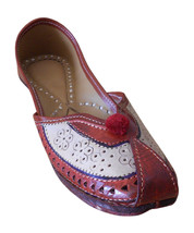 Women Shoes Leather Indian Handmade Ballet Flats Mojari Brown US 5.5 - $42.99