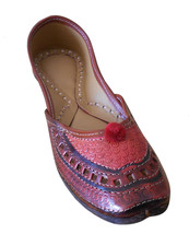 Women Shoes Indian Handmade Ballet Flats Ethnic Leather Brown Mojaries US 5.5  - $42.99