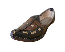 Men Shoes Traditional Mojari Indian Handmade Leather Espadrilles Jutties US 7 - $54.99