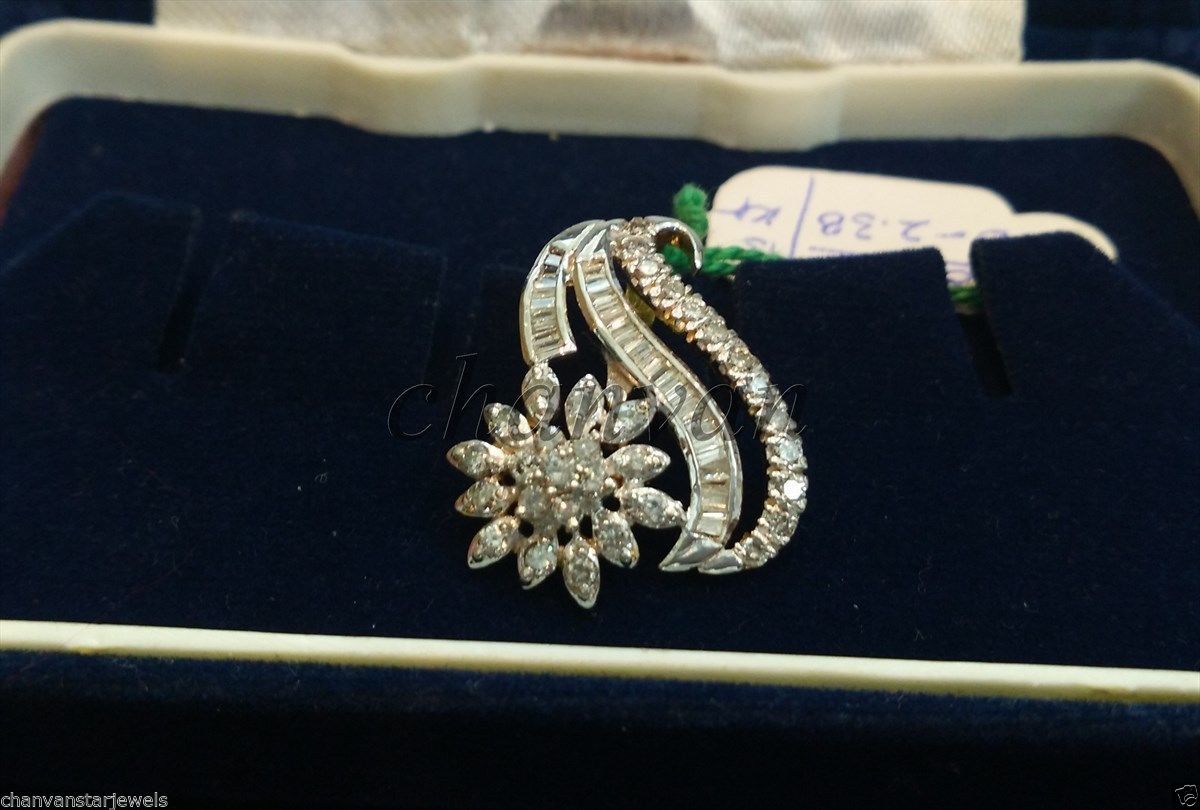 Party Gift 0.74Ct Natural Diamond Solid 14K Gold Hallmark Pendant