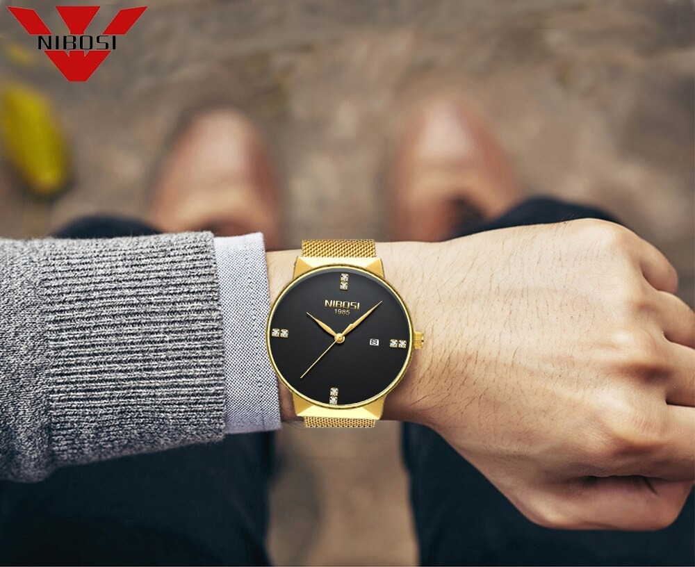 New Fashion Simple Round Face Analog Men Water Resistant Business Casual Watch