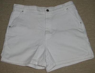 Primary image for Ladies White COTTON DENIM Shorts Size 14 Lee