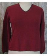 ROSE RED Ramie &amp; Acrylic Knit SWEATER Size L Cherokee - $15.98