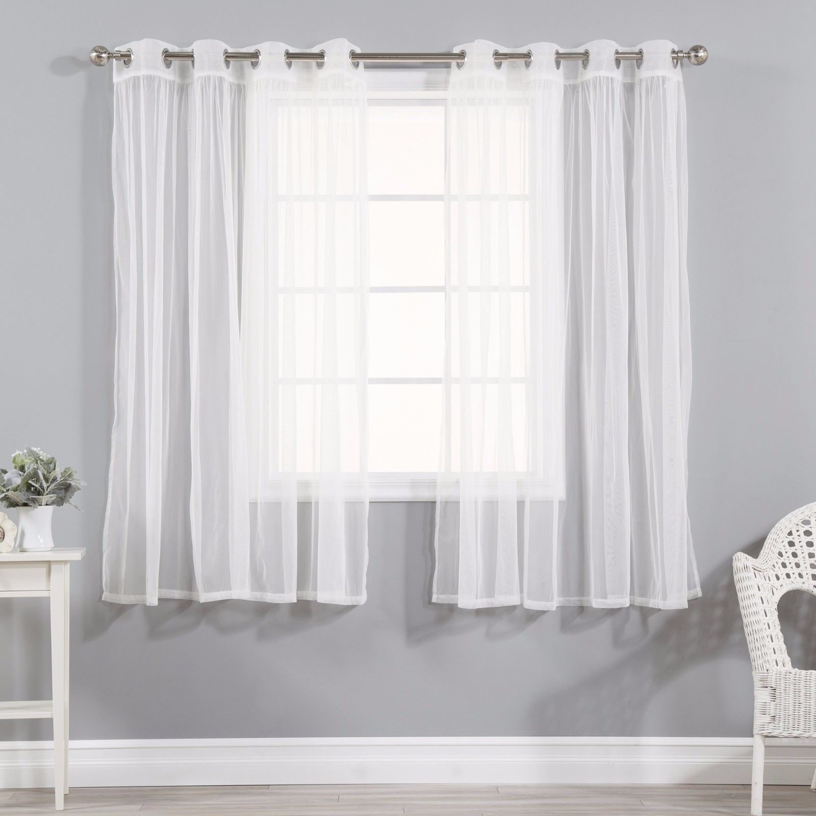 Curtains For Bedroom 63 Inches Long Window Sheer Room Darkening 4 ...