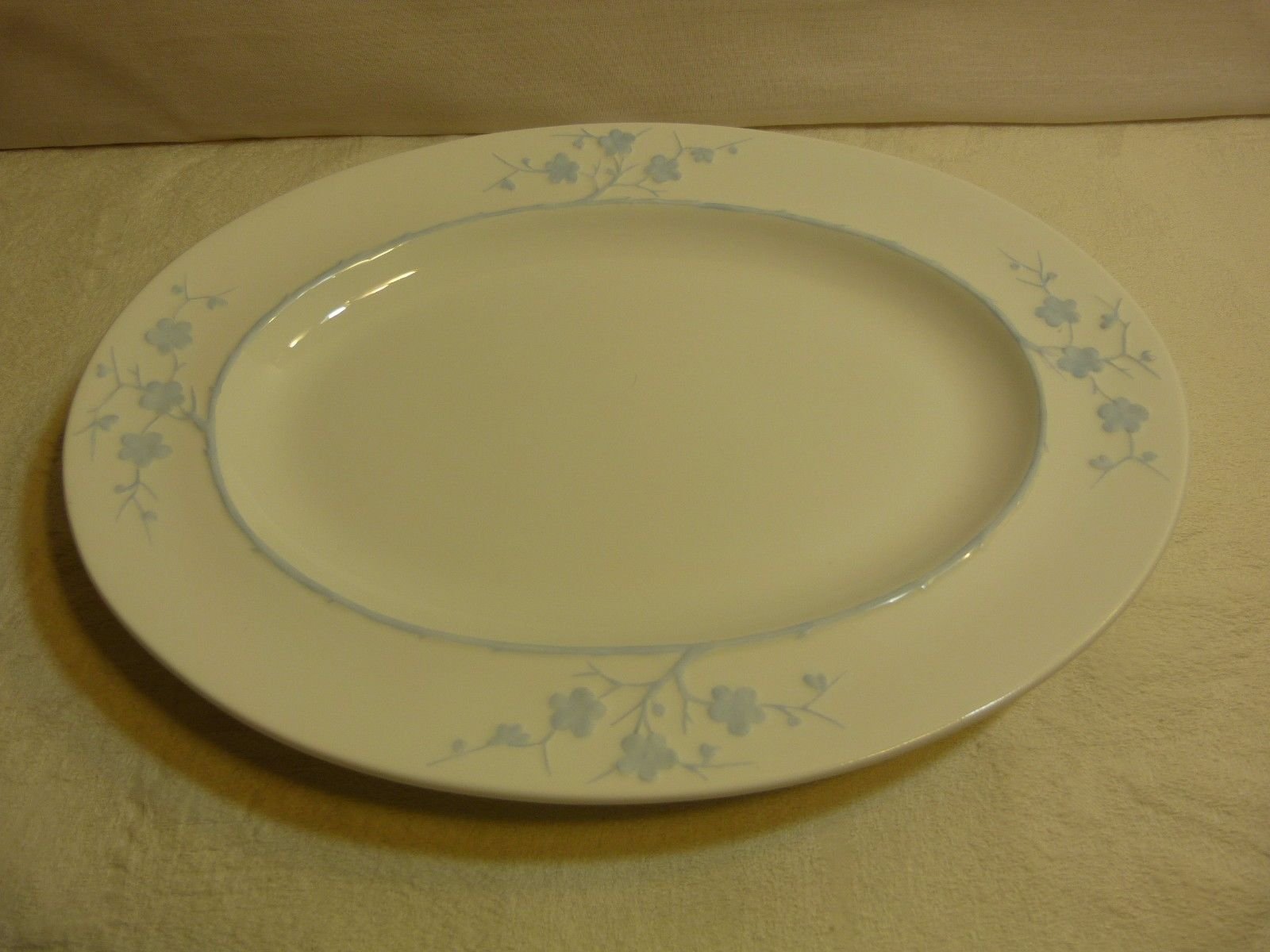 Primary image for Spode Copeland England Blanche de Chine Geisha Blue 15" Oval Serving Platter