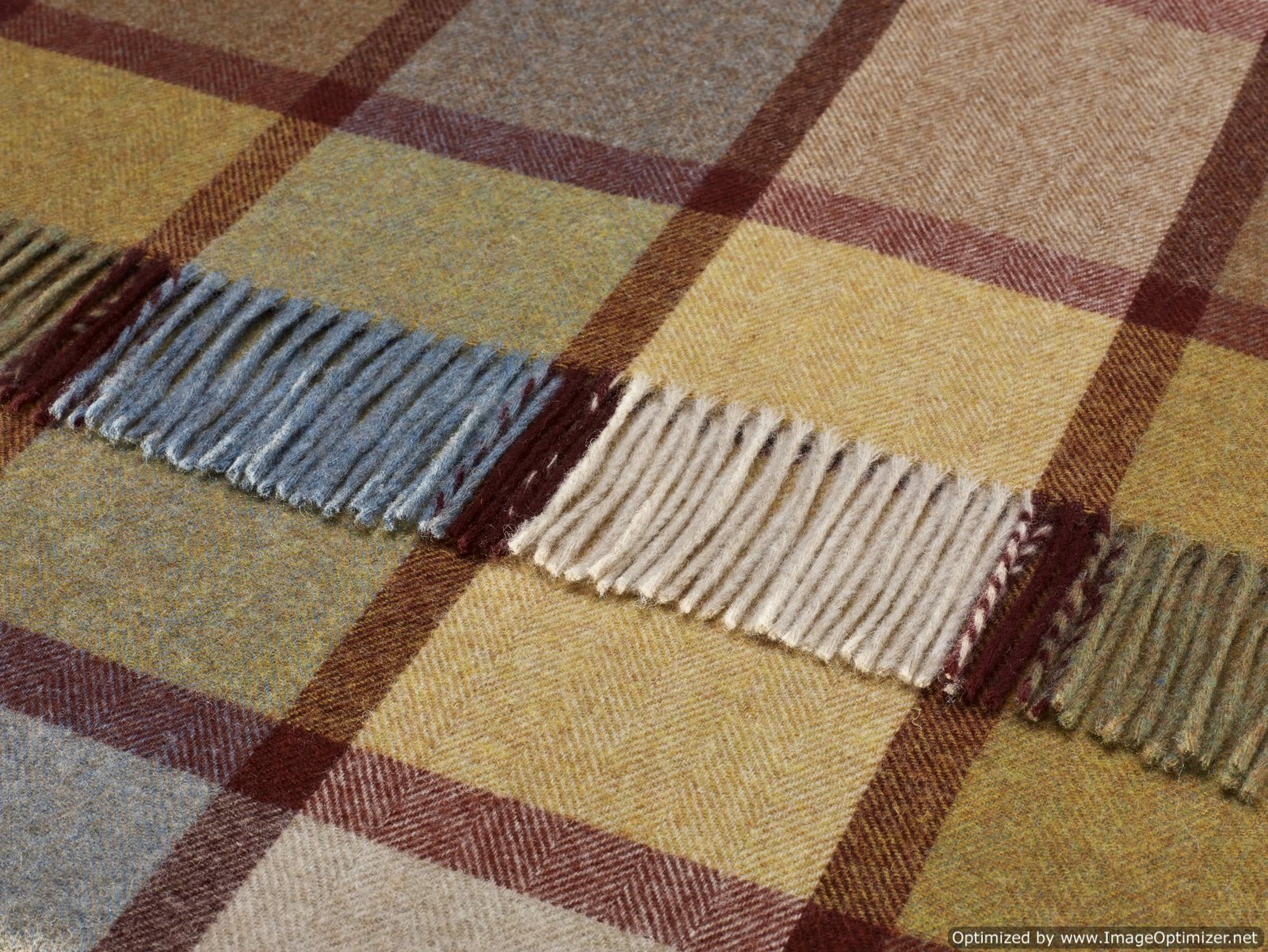 Country Check - Merino Lambswool - Pateley Ochre - Throw Blanket