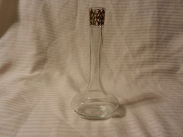 Vintage Avon Glass Flower Bud Vase 7.75" Tall, with gold at top - $29.70